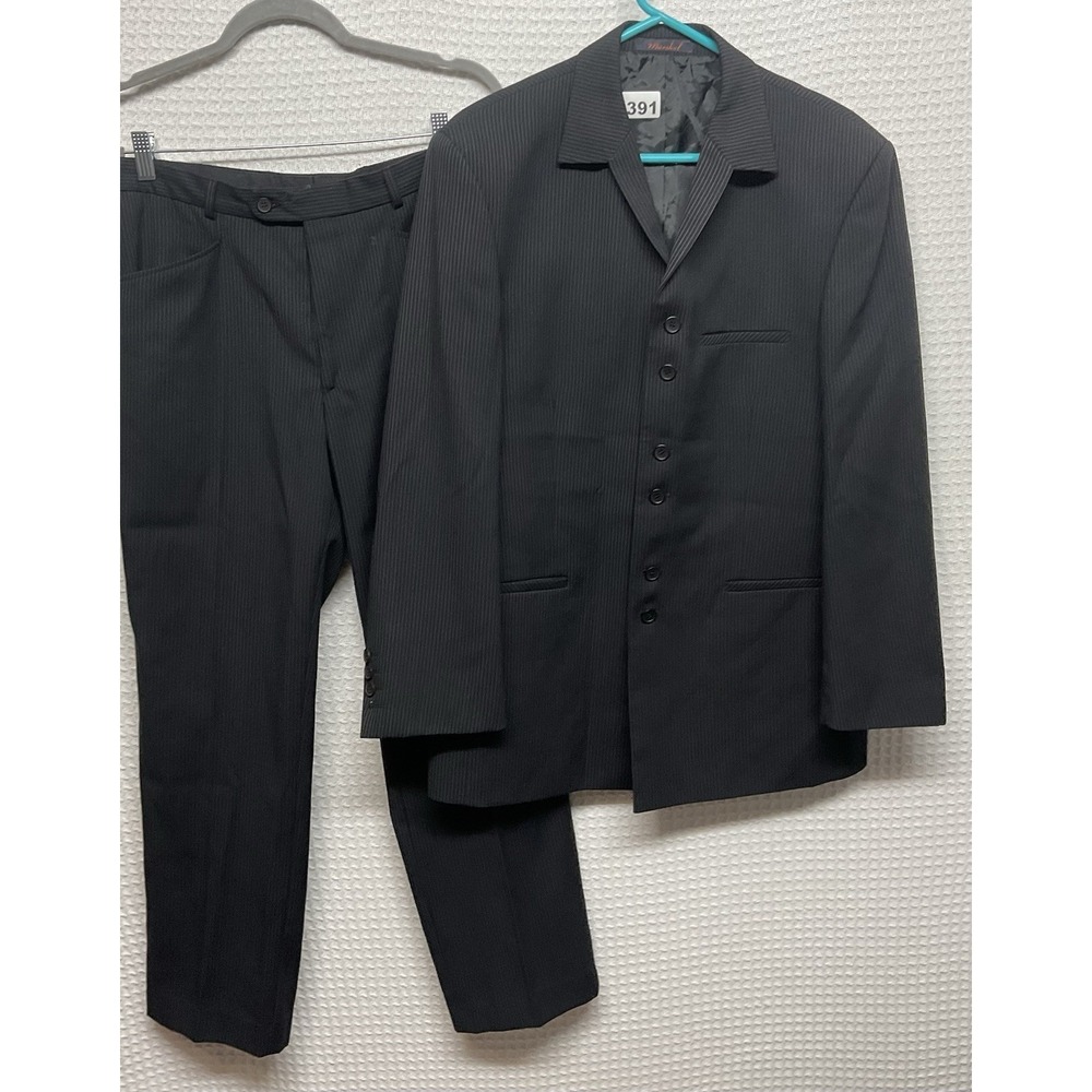 Vintage Power Business Suit Sz 40 Single Breast Pinstripe M To L Y2K 1990s 1980s